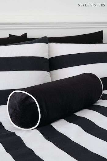 Style Sisters Black Velvet Bolster Cushion (965425) | £20