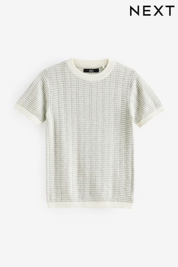 Grey Knitted Textured T-Shirt (3-16yrs) (965580) | £13 - £18