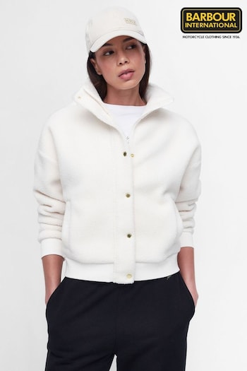 Barbour® International Aldrin Bomber Style White Fleece Jacket (965582) | £90