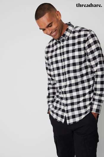 Threadbare Black Cotton Long Sleeve Check Shirt (965813) | £24