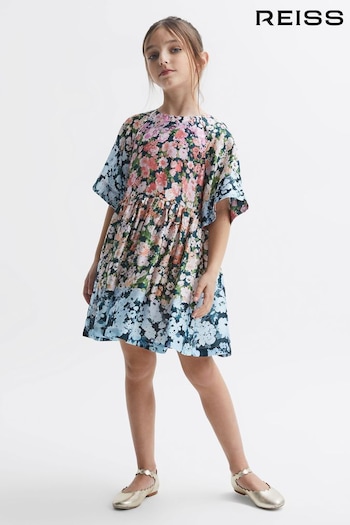 Reiss Multi Marnie Senior Floral Print Bell Sleeve Dress (965919) | £71