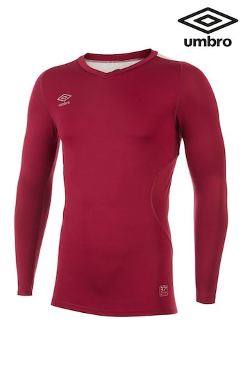 Umbro Red Long Sleeve Elite V-Neck Baselayer (965945) | £40