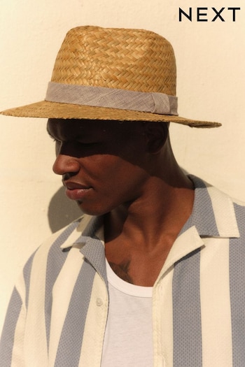 Natural Straw Signature Panama Hat (966058) | £25