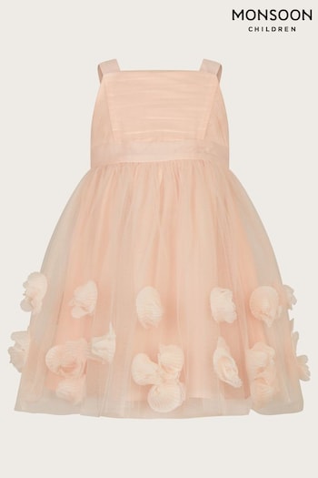 Monsoon Baby Pink Serenata Rose 3D Dress (966351) | £55 - £60
