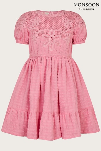Monsoon Crochet Woven Dress (966374) | £26 - £30