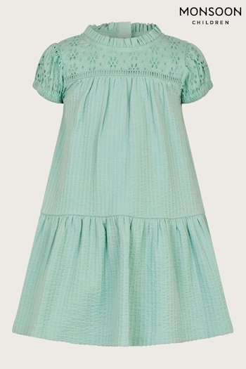 Monsoon Baby Blue Broderie Dress (966375) | £26 - £30