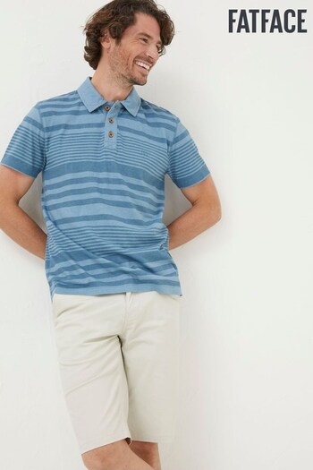 FatFace Blue Clifton Stripe Polo Shirt (966429) | £35