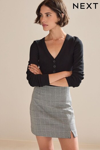 Black/White Check A-Line Mini Skirt (966493) | £24