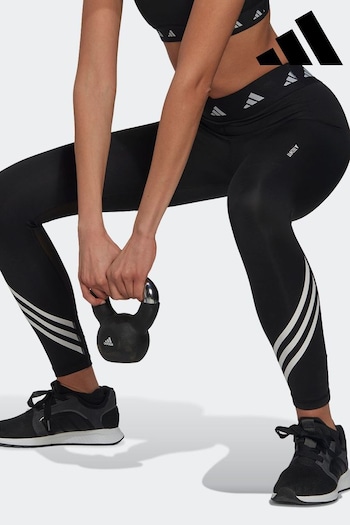 adidas Black Techfit 3 Stripe Leggings (966591) | £38