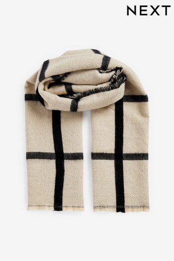 Monochrome Oversized Check Midweight Scarf (966969) | £18