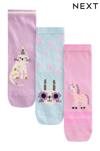 Multi Cotton Rich Character Ankle Socks 3 Pack (967392) | £5.50 - £7.50