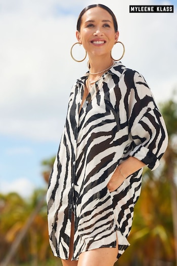 Myleene Klass Zebra Beach Shirt Cover-Up (967512) | £32