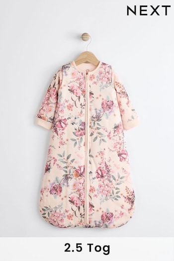 Pink Floral Baby 2.5 Tog Detachable Sleeve 100% Cotton Sleep Bag (967663) | £32 - £36