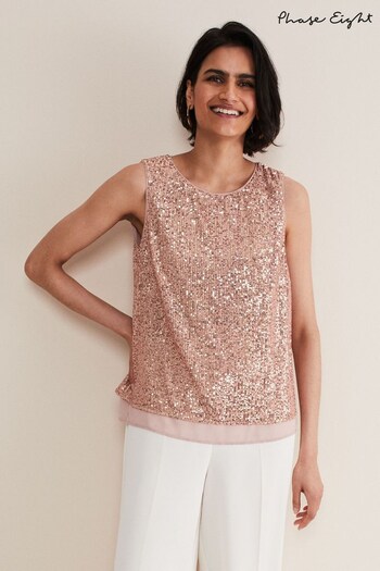 Phase Eight Pink Dulcie Sequin Top (967805) | £69