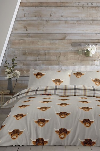 Fusion Yellow Highland Cow Easy Care Duvet Cover And Pillowcase Set (967820) | £18 - £35