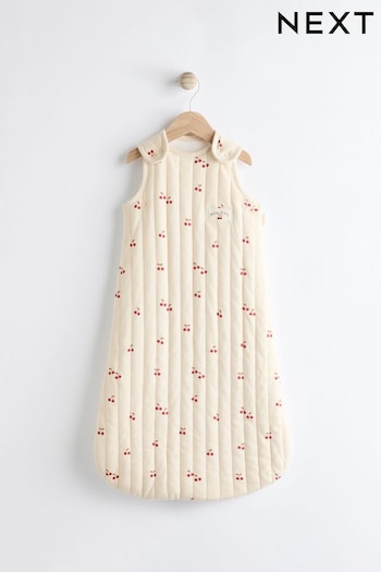 Natural Quilted Cherry Baby 2.5 Tog 100% Cotton Sleep Bag (967866) | £28 - £32