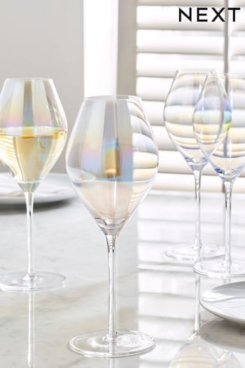 Set of 4 Iridescent Vienna Wine Glasses (968147) | £24