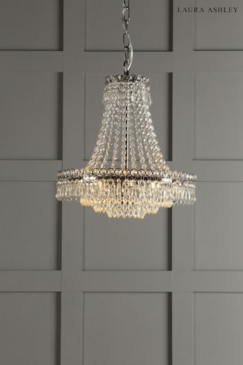 Laura Ashley Chrome Enid Cut Glass 5 Light Grand Chandelier Ceiling Light (968288) | £470