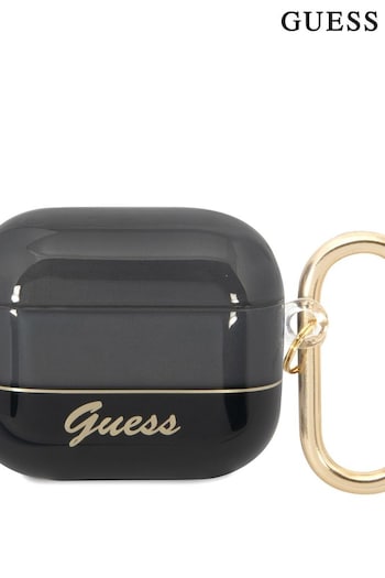 Guess Airpods Black Case Tpu Translucent With Metal Hook (968332) | £28
