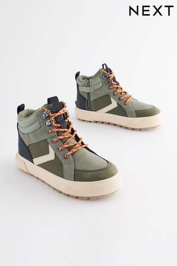 Khaki Green Lace-Up High Top Boots D168LD-022FP (968735) | £27 - £31