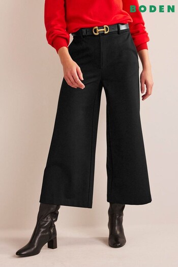 Boden Black Chrome Wide-Leg Jersey Culottes (968912) | £80