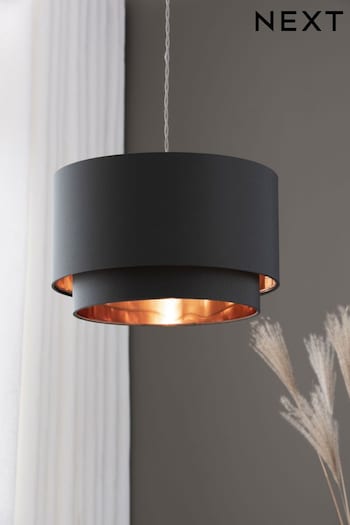 Grey And Copper Rico 2 Tier Easy Fit Lamp Shade (968940) | £28