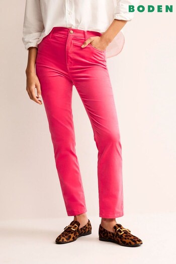 Boden Pink Velveteen Slim-Straight Jeans (969064) | £80