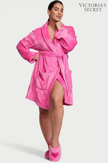 Victoria's Secret Hollywood Pink Heart Cosy Short Dressing Gown (969118) | £49