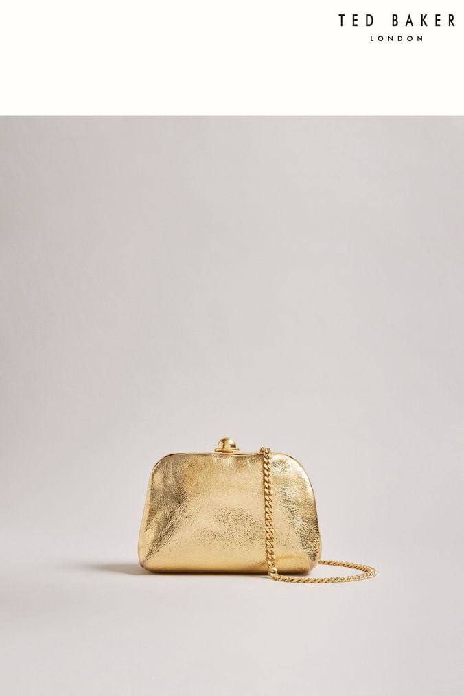Ted baker gold clutch bag shop