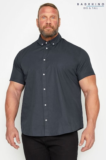 BadRhino Big & Tall Blue Short Sleeve Poplin Shirt (969258) | £24