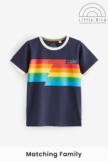 Little Bird by Jools Oliver Navy/Ecru Stripe Short Sleeve Raglan Colourful T-Shirt (969327) | £11 - £14