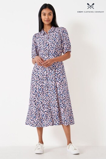 Crew Clothing Company Pink Leopard Print Shirt Dress (969386) | £89