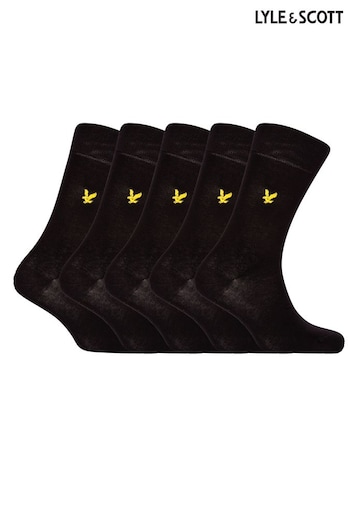 Lyle & Scott Black Core Socks Five Pack (969717) | £23