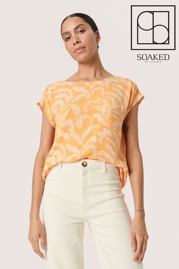 Soaked in Luxury Orange Zaya Short Sleeve Blouse (969834) | £40