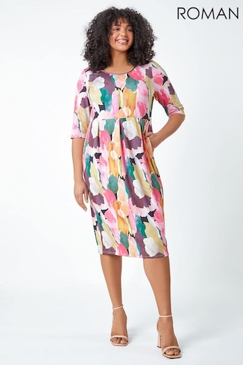 Roman Multi Curve Abstract Relaxed Pocket Dress (969838) | £38