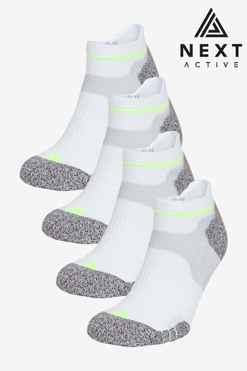 White 4 Pack Active Cushioned Sports Trainer Socks (969998) | £12