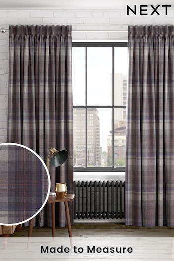Blue/Grey Alpine Check Made to Measure Curtains (970240) | £82