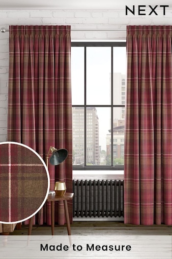 Red Highland Check Made to Measure Curtains (970248) | £82