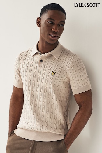 Lyle & Scott Cable Knitted Polo Shirt (970319) | £85
