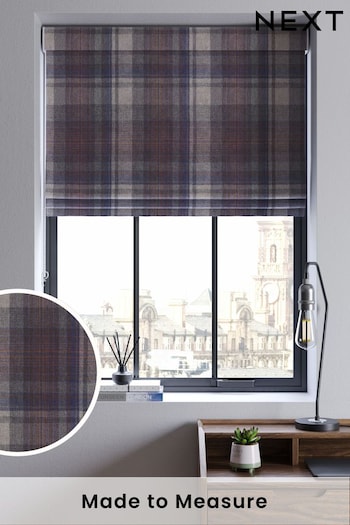 Blue/Grey Alpine Check Made To Measure Roman Blind (970354) | £70