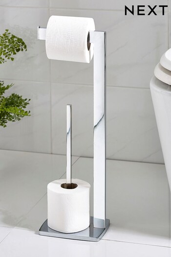 Chrome Moderna Floor Standing Toilet Roll Holder (970356) | £32