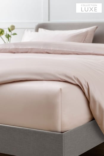 Blush Pink Collection Luxe 400 Thread Count Deep Fitted 100% Egyptian Cotton Sateen Deep Fitted Sheet (970369) | £25 - £40