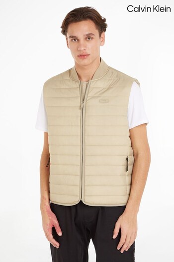 Calvin Klein Cream Quilted Crinkle Vest (970502) | £180