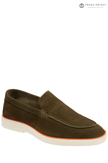Frank Wright Green Mens Suede Slip-On Loafers (971177) | £65