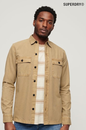 Superdry Brown Military Long Sleeved Shirt (971220) | £70