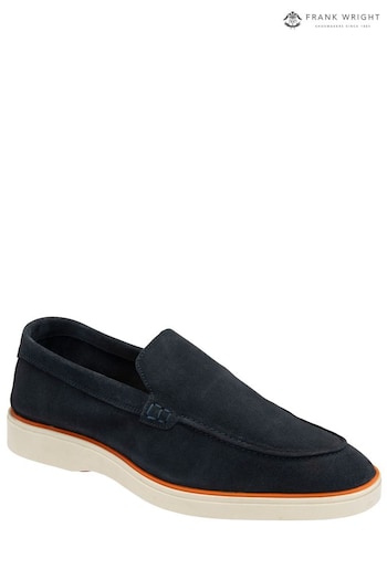 Frank Wright Blue Mens Suede Slip-On Loafers (971282) | £65
