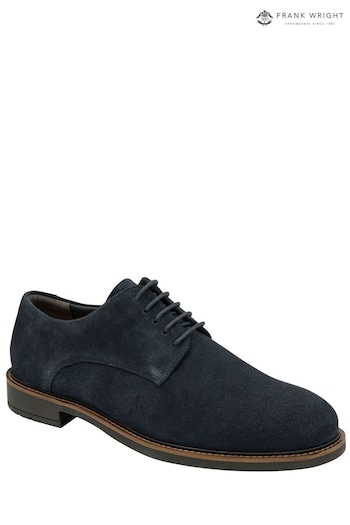 Frank Wright Blue Suede Lace-Up Derby Mens Shoes (971294) | £65