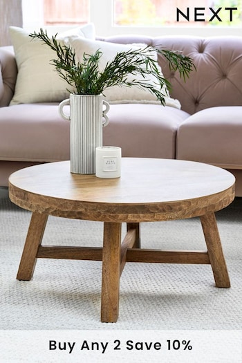Natural Carved Mango Wood Coffee Table (971336) | £275