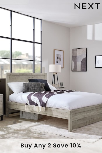 Grey Oak Effect Bronx Wooden Bed Frame (971445) | £450 - £550