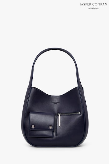 Jasper Conran London Navy Blue Dahlia Pu Hobo Bag (971653) | £140